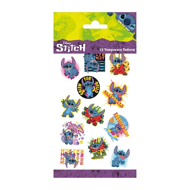 12 Tatuagens Temporárias Mix Stitch Infantis