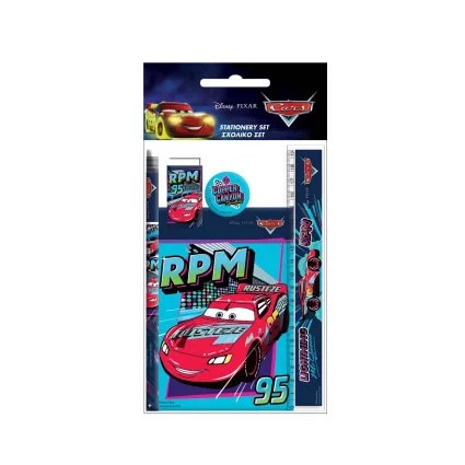 Conjunto Material Escolar do Cars com 5 Peças
