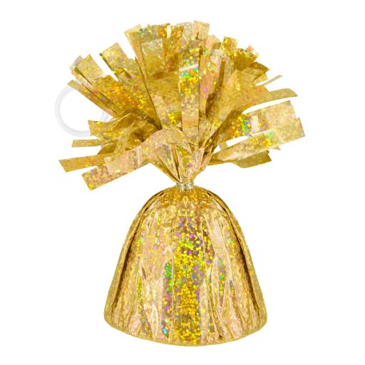 Peso para Balões Dourado Holográfico 12 cm