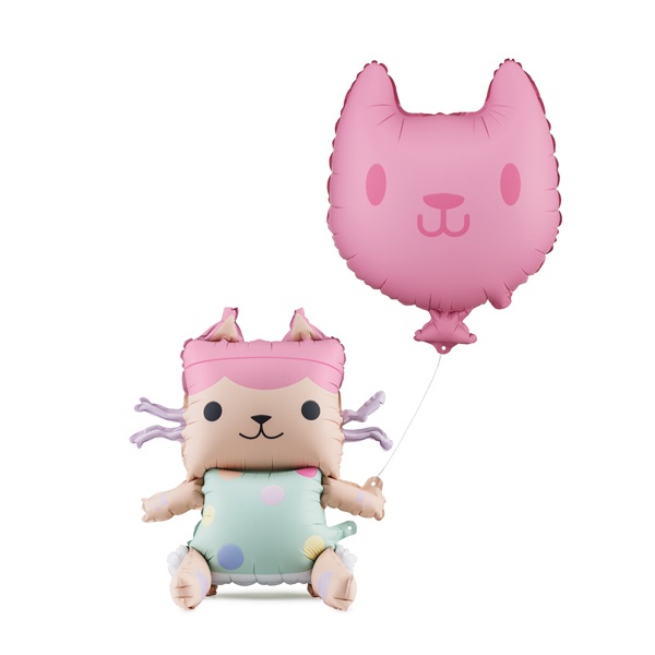 Conjunto de 2 Balões da Gabby Baby Box e Cat
