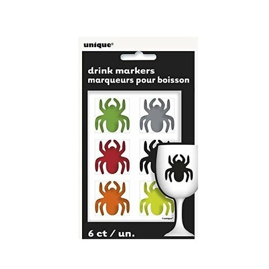 6 Autocolantes Aranhas Halloween para Copos