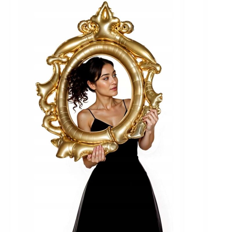 Balão Moldura Dourado Foil com 95 cm