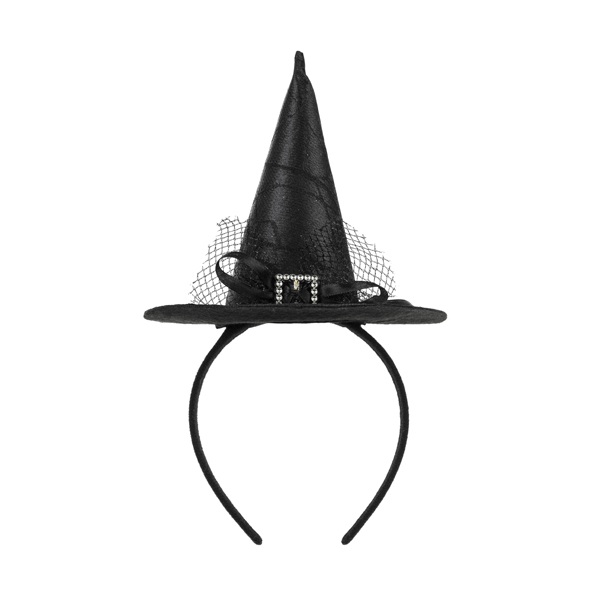 Bandolete Chapéu de Bruxa Preto Acessório de Halloween