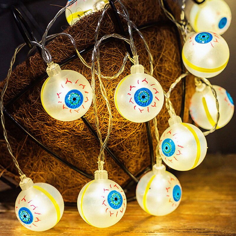 Decoração Halloween Luzes Olhos 380 cm