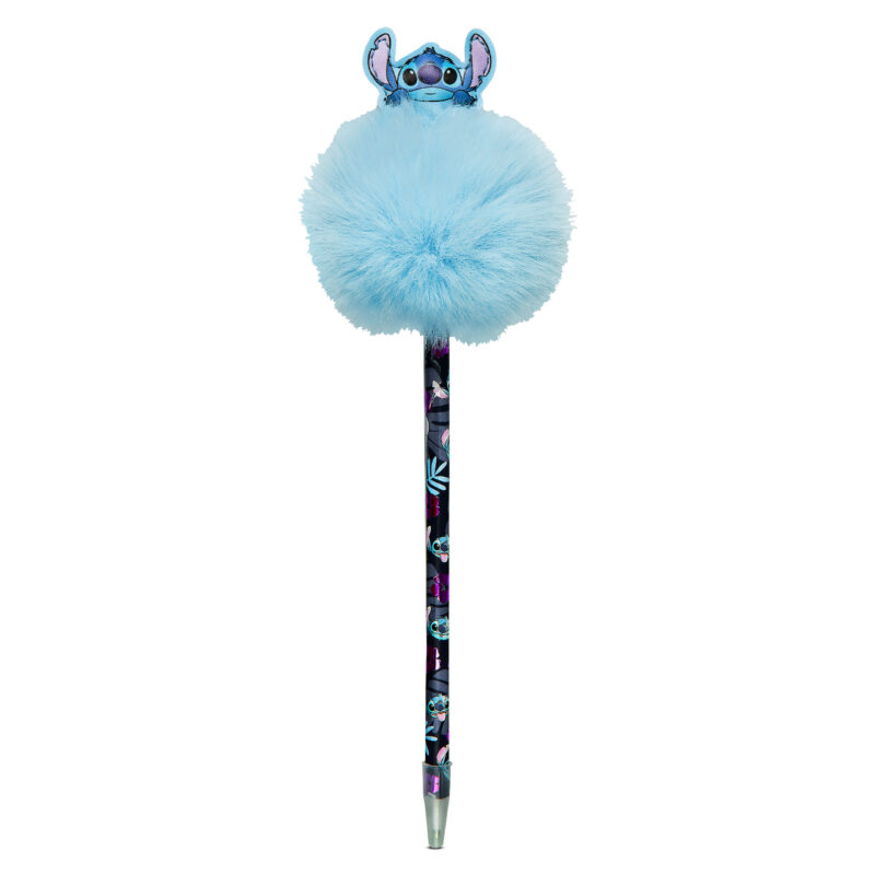 Brinde Lápis Stitch Carvão com Pompom Figura no Topo