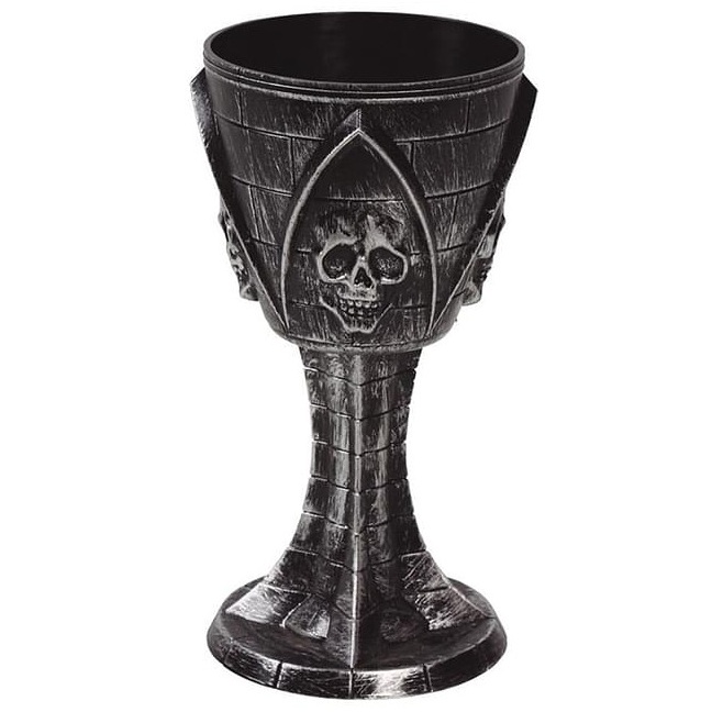 Taça com Pé Caveiras de Halloween em Plástico