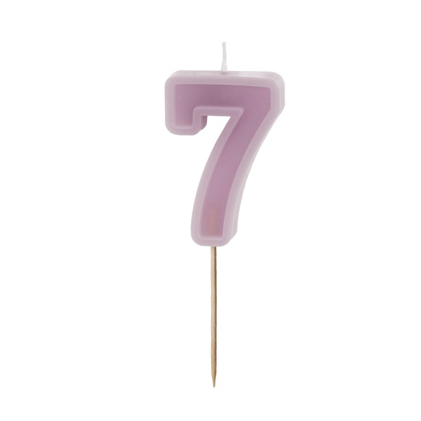 Vela de Aniversário Número 7 Violeta com 6 cm